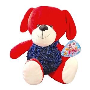 KellyToy Sugar Loaf Toys 2017 Red Puppy with Navy and Bright Blue Belly 13" Flat
